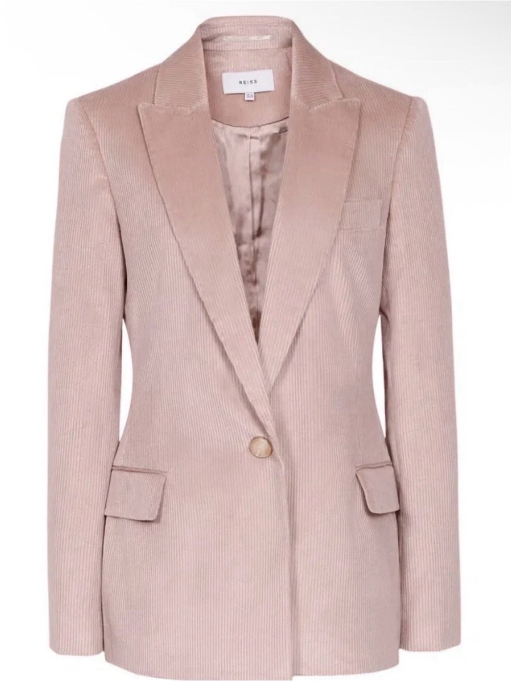 Reiss Carrie Pink Corduroy Blazer | Tailored Jacket | US 4 / UK 8
